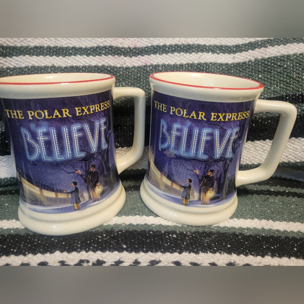 The Polar Express Train Mugs “Believe” Coffee Cup Mug Christmas Hot chocolate 3D